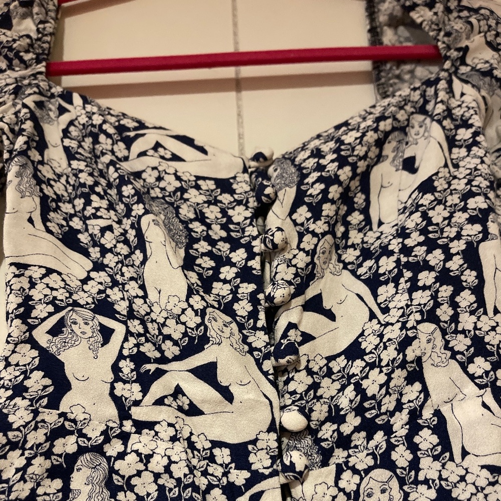 Reformation Naked Women Blouse. One of a kind piece!